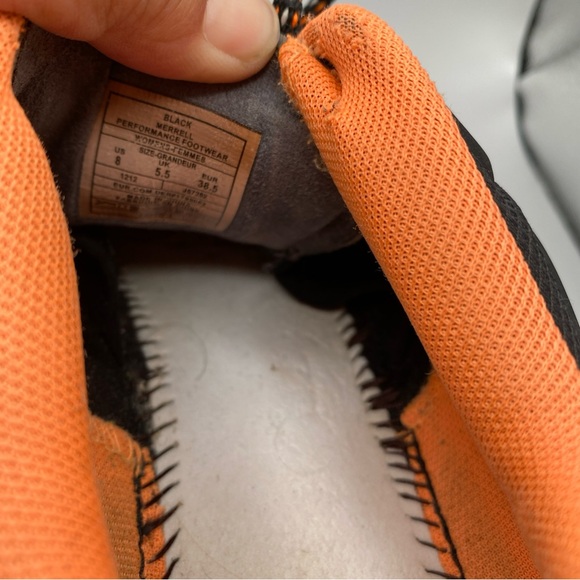 Merrell Womens All Out Blaze Low Hiking Shoes Size 7.5 Black Orange Trail - Picture 10 of 11